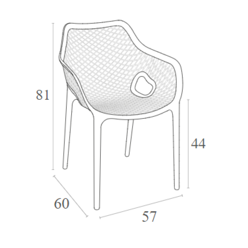 AIR XL ORANGE ΠΟΛΥΘΡΟΝΑ ΠΟΛ/ΝΙΟΥ 57Χ60Χ81εκ.