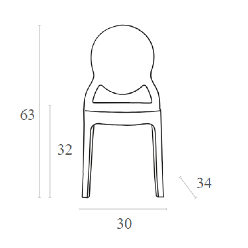 BABY ELIZABETH CLEAR TRANSP. ΚΑΡΕΚΛΑΚΙ 30Χ34Χ63εκ.