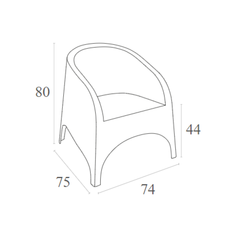 ARUBA DARK GREY ΠΟΛΥΘΡΟΝΑ ΠΟΛ/ΝΙΟΥ 74X75X80εκ.
