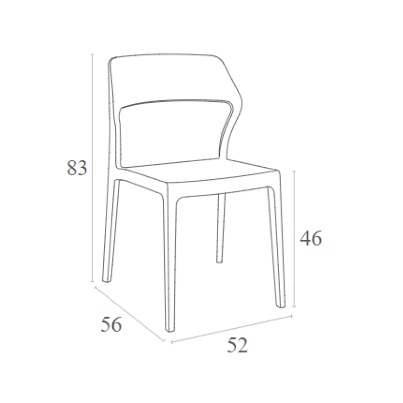 SNOW TAUPE ΚΑΡΕΚΛΑ ΠΟΛ/ΝΙΟΥ 52X56X83εκ.