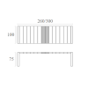 VEGAS BLACK 100X260/300Χ75εκ. ΕΠΕΚΤ.ΤΡΑΠΕΖΙ ΠΟΛ/ΝΙΟΥ