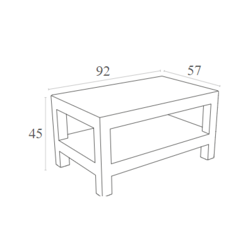 MONACO BROWN ΤΡΑΠΕΖΙ 92Χ57Χ45εκ. ΠΟΛ/ΝΙΟΥ