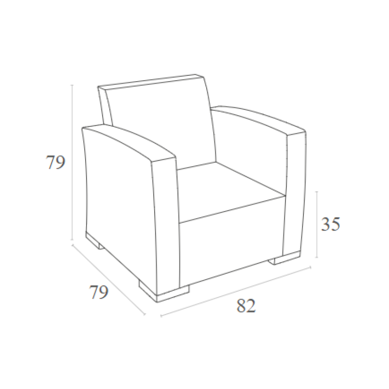 MONACO DARK GREY ΠΟΛΥΘΡΟΝΑ ΠΟΛ/ΝΙΟΥ 82X79X79εκ.