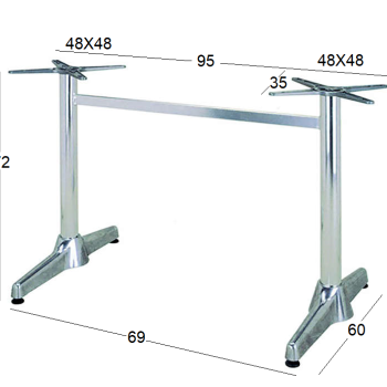 RUDO ΜΑΚΡ/ΝΗ 69Χ60X72εκ. (Σ/Ρ)ΒΑΣΗ ΑΛΟΥΜΙΝΙΟΥ ΜΕ ΡΕΓ/ΡΟΥΣ