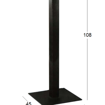 FLAT ΨΗΛΗ 45Χ45Χ108εκ.(Π)ΒΑΣΗ ΜΕΤΑΛΛΙΚΗ ΜΑΥΡΗ