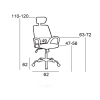 A4350 ΜΑΥΡΗ ΠΟΛΥΘΡΟΝΑ ΓΡΑΦΕΙΟΥ 62X62X47-110/56-120εκ.