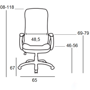 A9150 ΜΑΥΡΗ ΠΟΛΥΘΡΟΝΑ ΓΡΑΦΕΙΟΥ 65X67X46-108/56-118εκ.