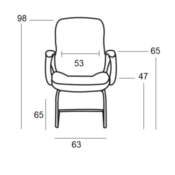 Πολυθρόνα Aναμονής 2τμχ A2500 Μαύρο Ρu 63X65X47-98εκ.