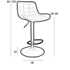 Σκαμπό Μπάρ 2τμχ Bar93 Grey Pu 48x50x106εκ.