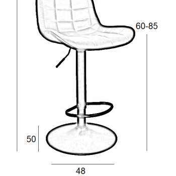 Σκαμπό Μπάρ 2τμχ Bar93 Grey Pu 48x50x106εκ.