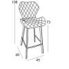 MARTIN ΓΚΡΙ ΥΦΑΣΜΑ(Σ2)73εκ.ΣΚΑΜΠΟ ΜΕΤΑΛΛΙΚΟ 45X49X73-106εκ.
