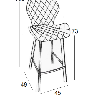 MARTIN ΓΚΡΙ ΥΦΑΣΜΑ(Σ2)73εκ.ΣΚΑΜΠΟ ΜΕΤΑΛΛΙΚΟ 45X49X73-106εκ.