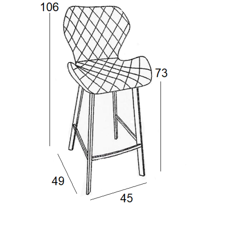 MARTIN ΓΚΡΙ ΥΦΑΣΜΑ(Σ2)73εκ.ΣΚΑΜΠΟ ΜΕΤΑΛΛΙΚΟ 45X49X73-106εκ.