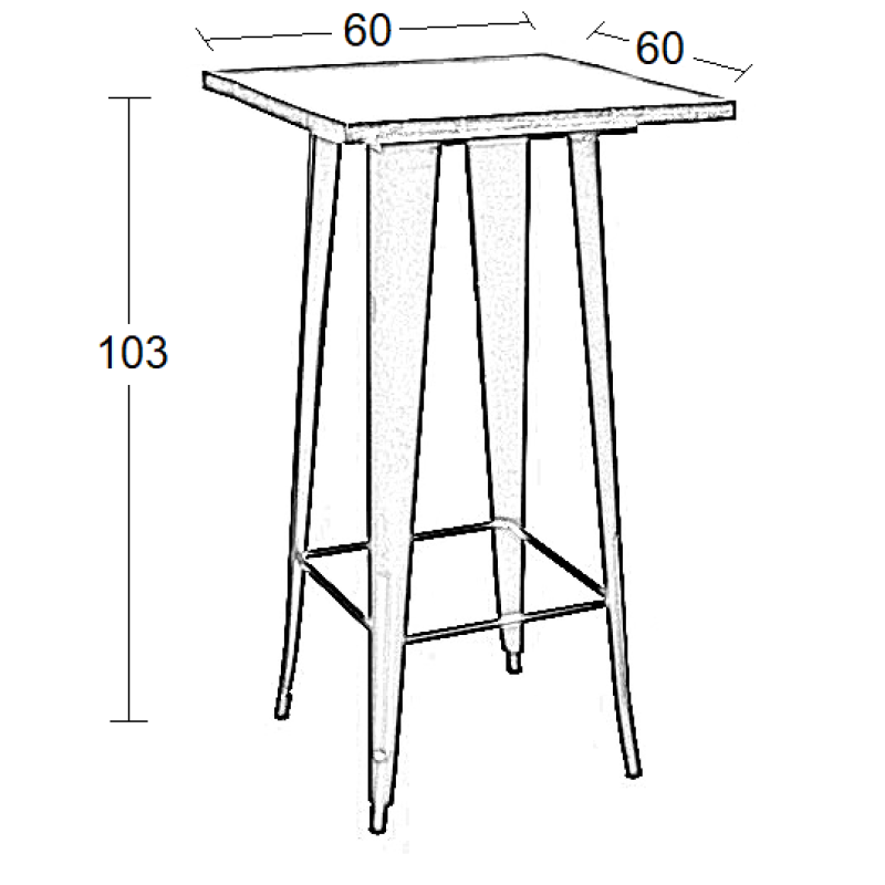TEXAS ΜΠΑΡ ΜΑΥΡΟ ΜΑΤ ΤΡΑΠ. 60Χ60Χ103εκ.