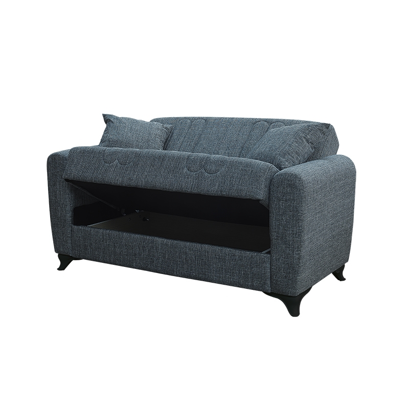 MELINA DARK GREY ΥΦΑΣΜΑ 2ΘΕΣΙΟΣ ΚΑΝΑΠΕΣ/ΚΡΕΒΑΤΙ ΜΕ ΑΠΟΘ.ΧΩΡΟ 150Χ80Χ75εκ.