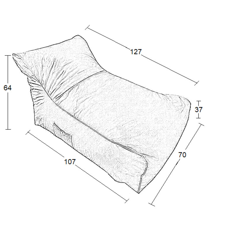 DEREK ΠΟΥΦ GREY ΥΦΑΣΜΑ 70X107X64εκ.