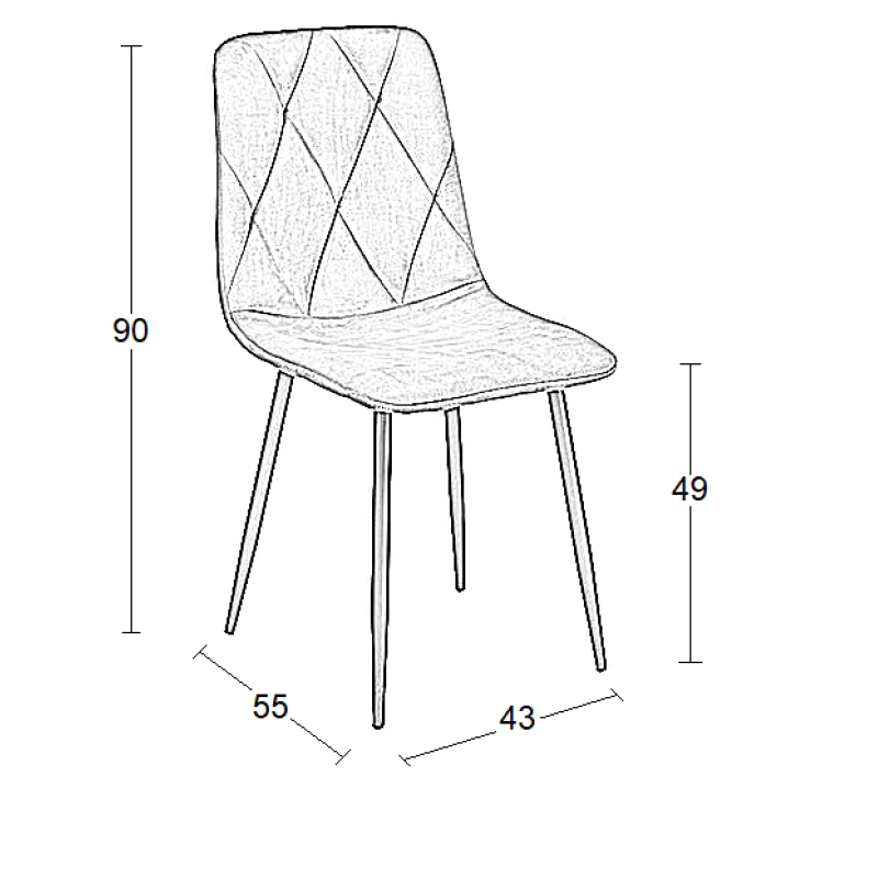 EVA BEIGE VELVET ΥΦΑΣΜΑ ΚΑΡΕΚΛΑ ΜΕΤΑΛΛΙΚΗ 43X55X90εκ.