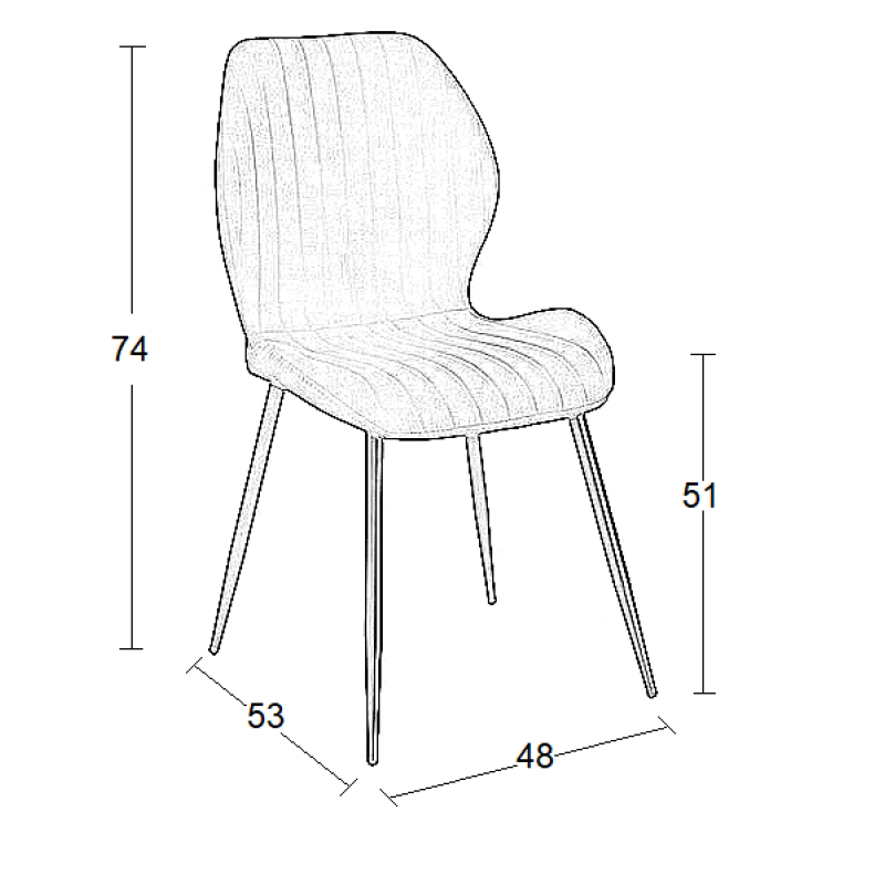 DYLAN BLACK ΥΦΑΣΜΑ ΚΑΡΕΚΛΑ ΜΕΤΑΛΛΙΚΗ 48X53X74εκ.