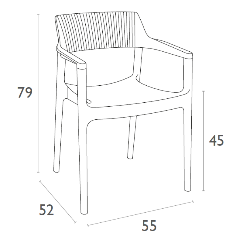 TULUM BLACK ΠΟΛΥΘΡΟΝΑ ΠΟΛ/ΝΙΟΥ 55X52X79εκ.