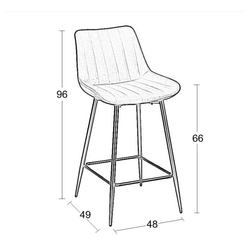REPO BLACK VELVET ΥΦΑΣΜΑ 66εκ. ΣΚΑΜΠΟ ΜΕΤΑΛΛΙΚΟ 48X49X66-96εκ.
