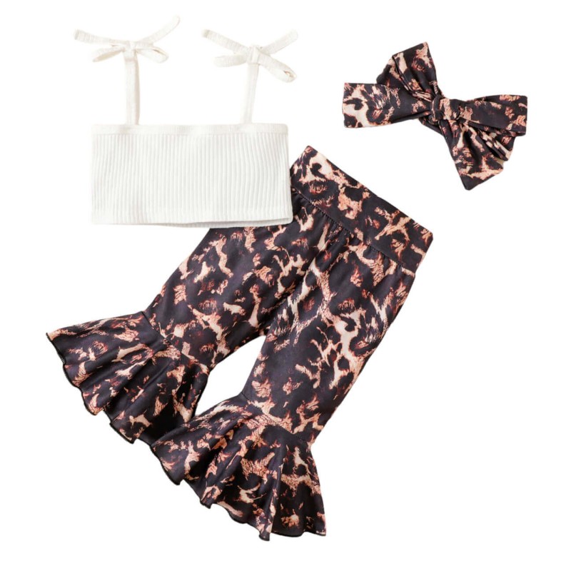 Baby Girl Spaghetti Ribbed Flared Set