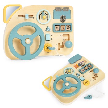 Ξύλινος Εκπαιδευτικός Πίνακας, με Τιμόνι Αυτοκινήτου - ECOTOYS