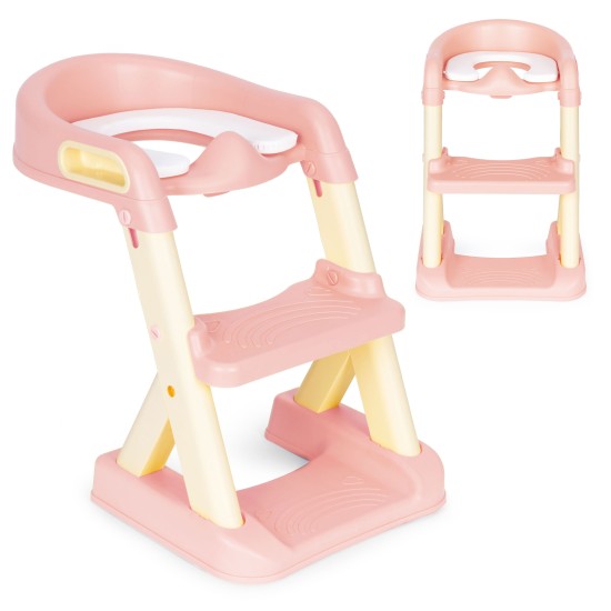 Potty toilet with stairs ladder for children yellow ECOTOYS Potty toilet with stairs ladder for children yellow ECOTOYS