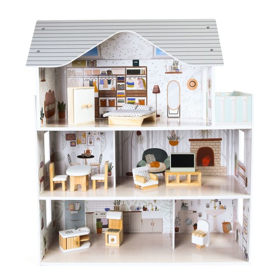 Dollhouse with furniture Residence Emma ECOTOYS Dollhouse with furniture Residence Emma ECOTOYS