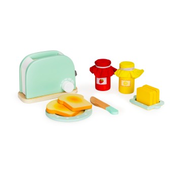 Wooden toaster with accessories 11 elements