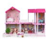 Dollhouse foldable furniture 2 dolls + LED lamps