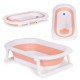 Baby bathtub Folding tourist bathtub with drain Ecotoys pink