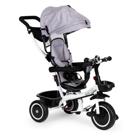 Tricycle with rotating seat 360 ECOTOYS, gray Tricycle with rotating seat 360 ECOTOYS, gray