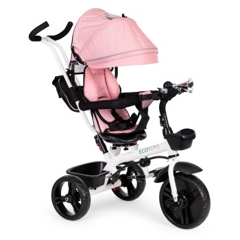 Tricycle stroller 360* swivel seat Pink
