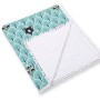 Double-sided blanket minky with pompons - mint forest
