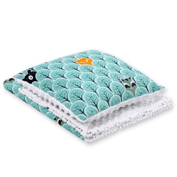 Set: Double-sided blanket minky + pillow- mint forest