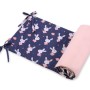 Universal bumper for cot - rabbits navy blue