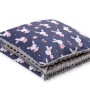 Set: Double-sided blanket minky + pillow- blue rabbits
