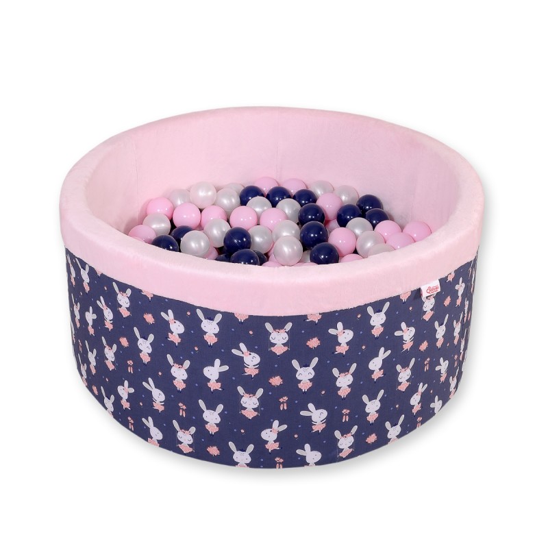 Μπαλοπισίνα minky  with balls - blue rabbits