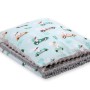 Set: Double-sided blanket minky + pillow- mint rabbits