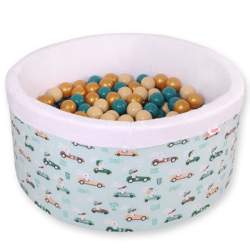Μπαλοπισίνα minky  with balls - mint rabbits