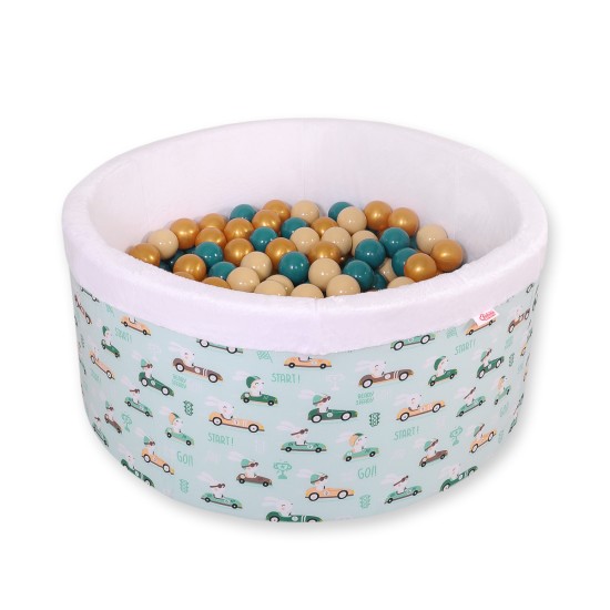 Μπαλοπισίνα minky with balls - mint rabbits Μπαλοπισίνα minky with balls - mint rabbits