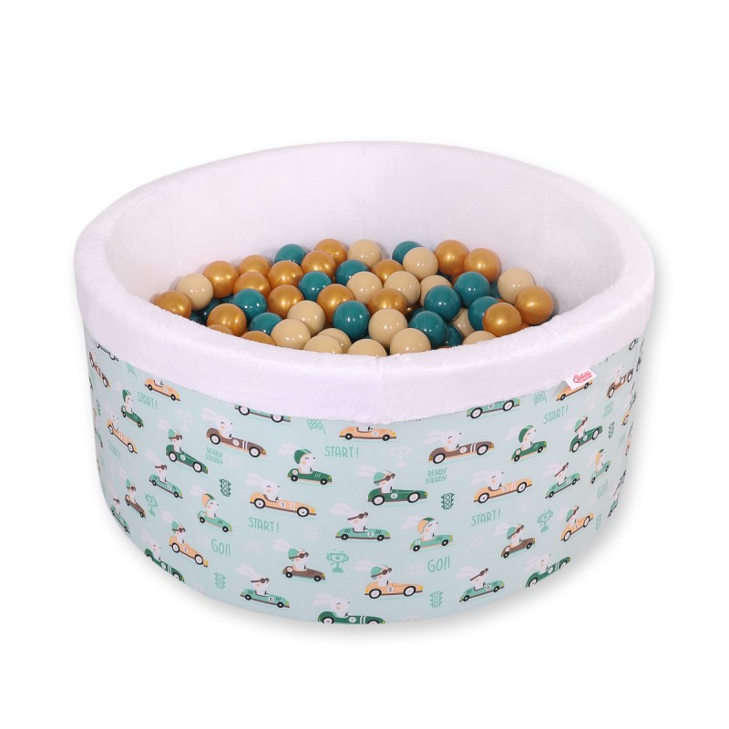 Μπαλοπισίνα minky  with balls - mint rabbits