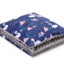 Set: Double-sided blanket minky + pillow- Swans navy blue