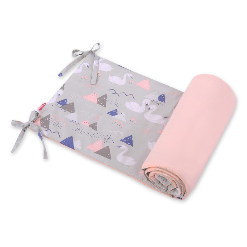 Universal bumper for cot  -  Swans gray