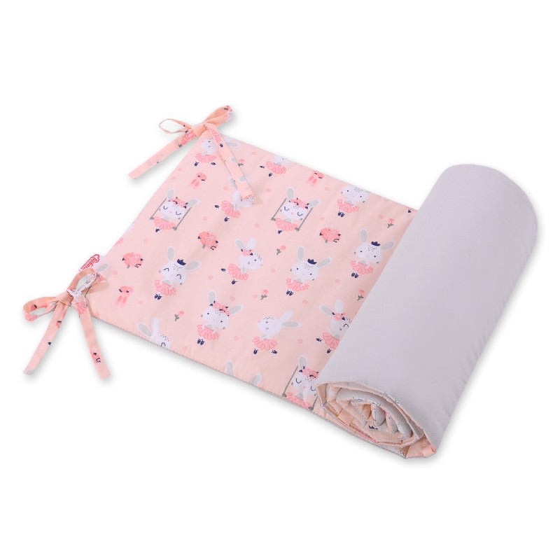 Universal bumper for cot  - Ballerinas pink