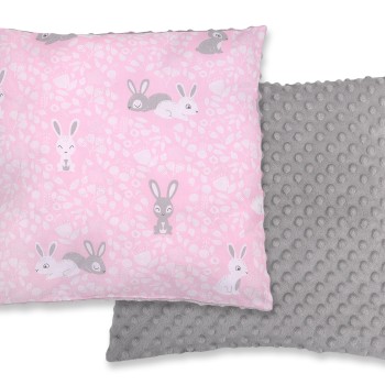 Μαξιλάρι Μωρού Διπλής Όψης - pink rabbits