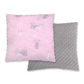 Μαξιλάρι Μωρού Διπλής Όψης - pink rabbits