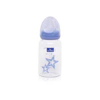 GLASS FEEDING BOTTLE WITH ANTI-COLIC NIPPLE 120 ML