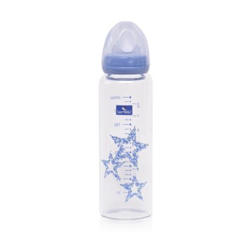 GLASS FEEDING BOTTLE WITH ANTI-COLIC NIPPLE 240 ML