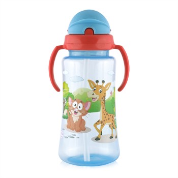 SPORT SIPPER WITH HANDLES AND STRAW 330ML BLUE